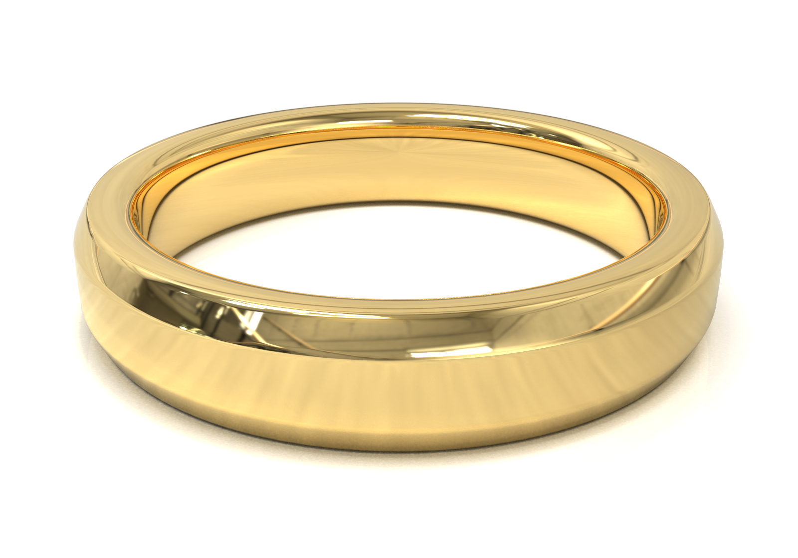 Argolla Beveled Pulida Oro Amarillo