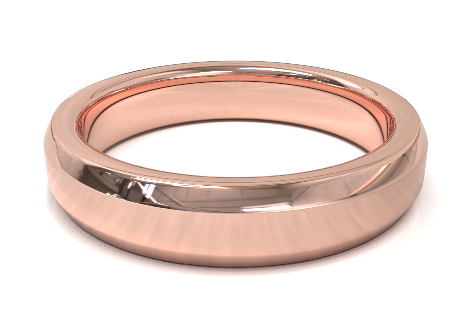 Argolla Beveled Pulida Oro Rosa