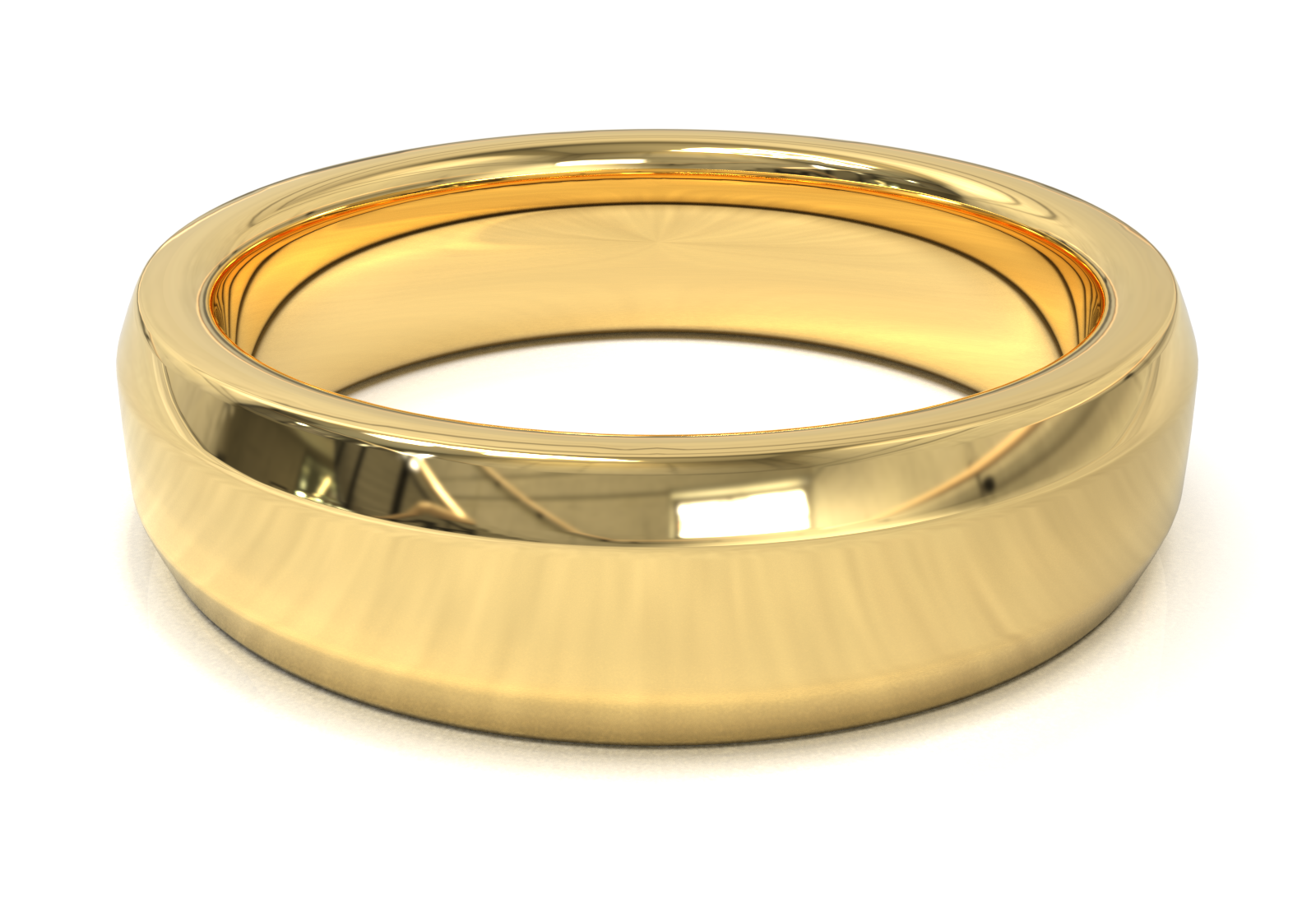 Argolla Beveled Pulida Oro Amarillo