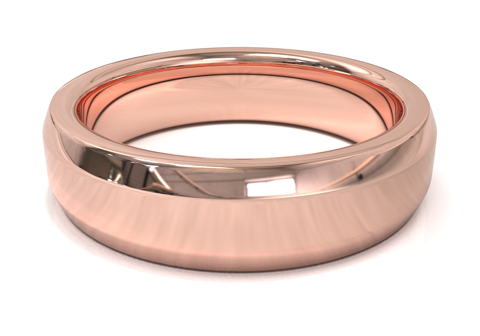 Argolla Beveled Pulida Oro Rosa