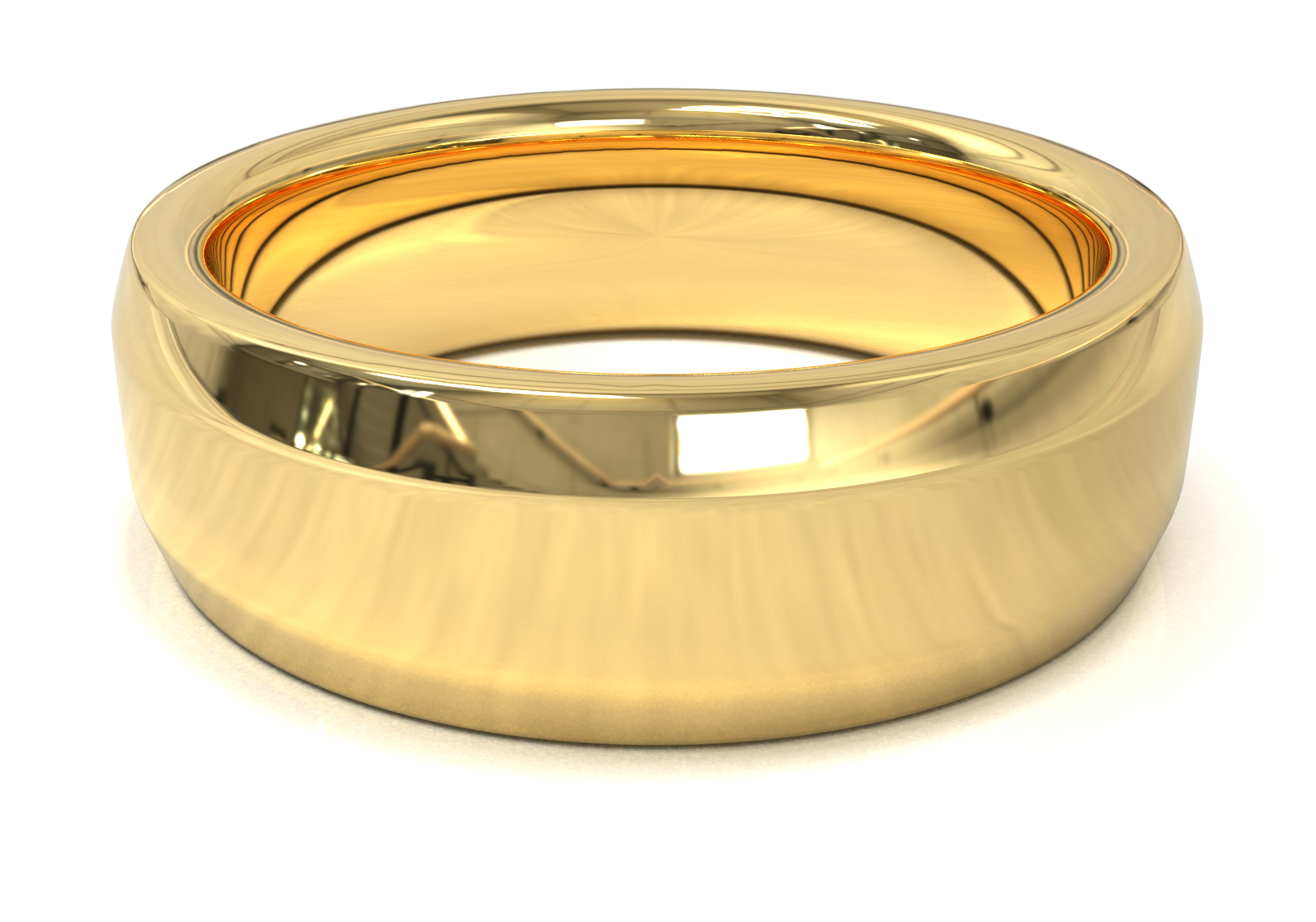 Argolla Beveled Pulida Oro Amarillo