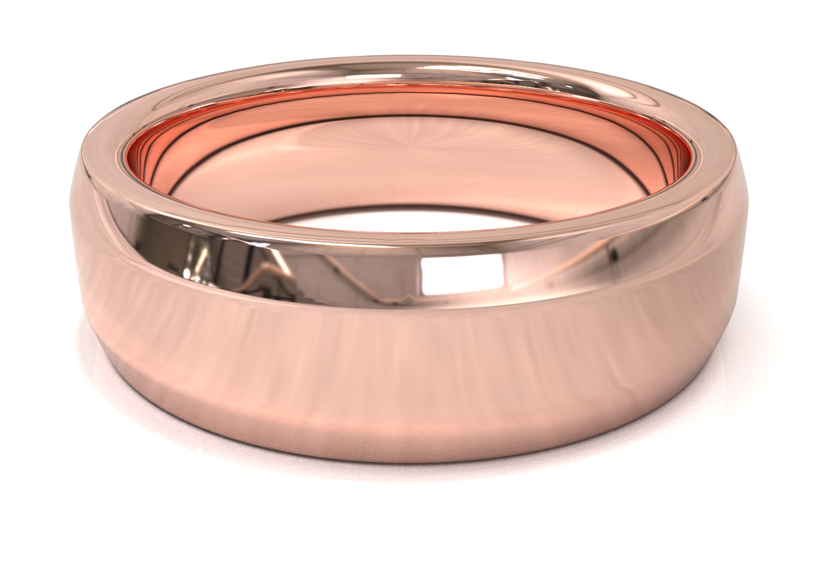 Argolla Beveled Pulida Oro Rosa