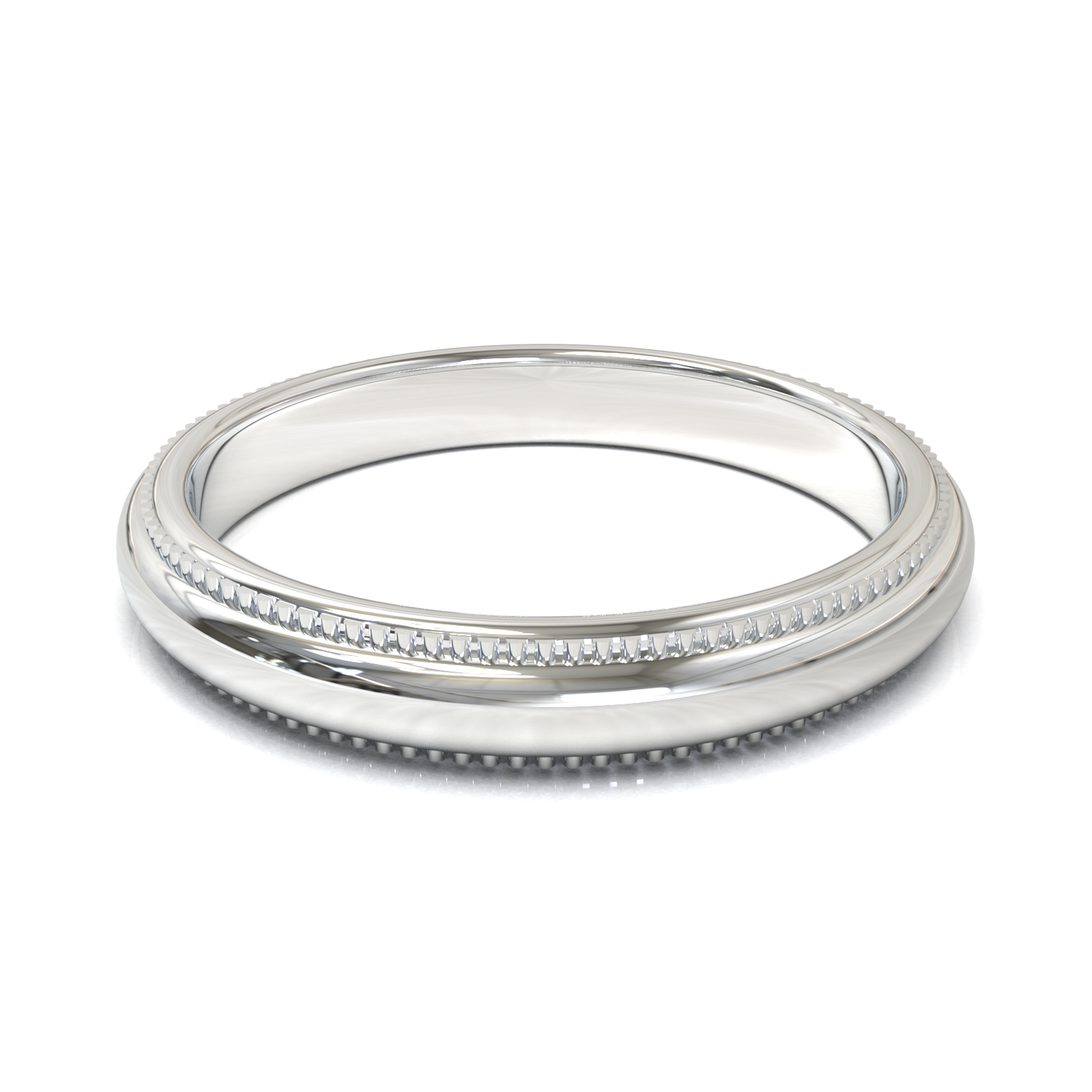 Argolla Milgrain Oro Blanco