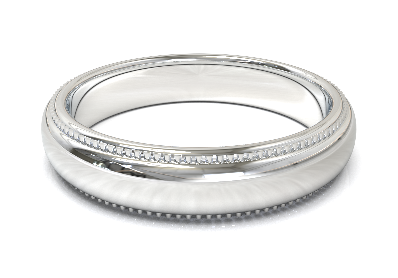 Argolla Milgrain Oro Blanco