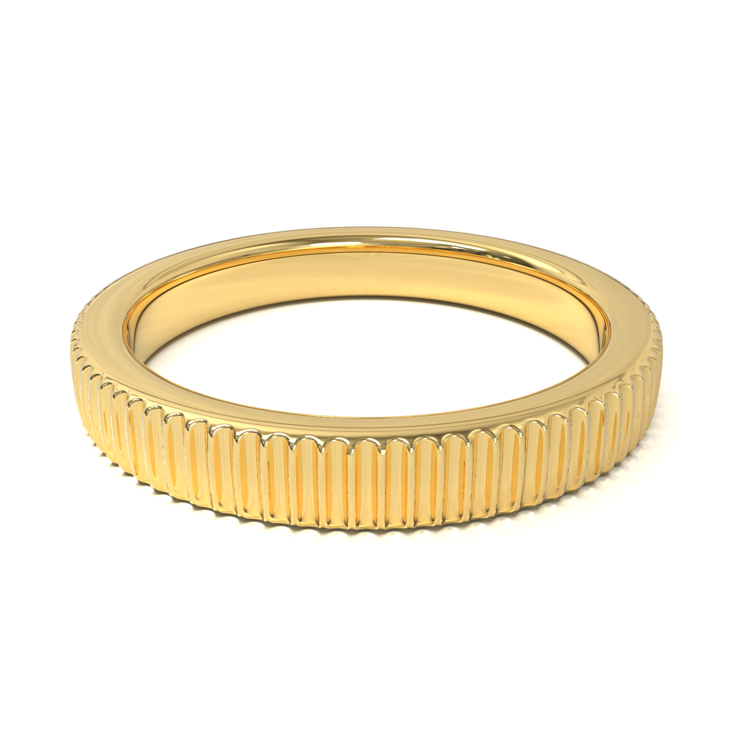 Argolla con Diseño Vertical Oro Amarillo