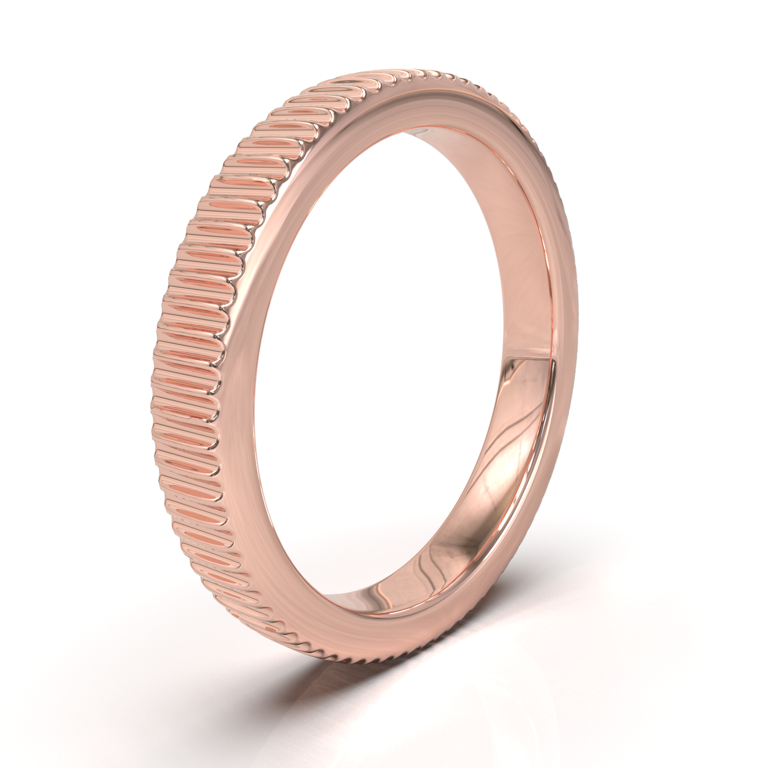 Argolla con Diseño Vertical Oro Rosa