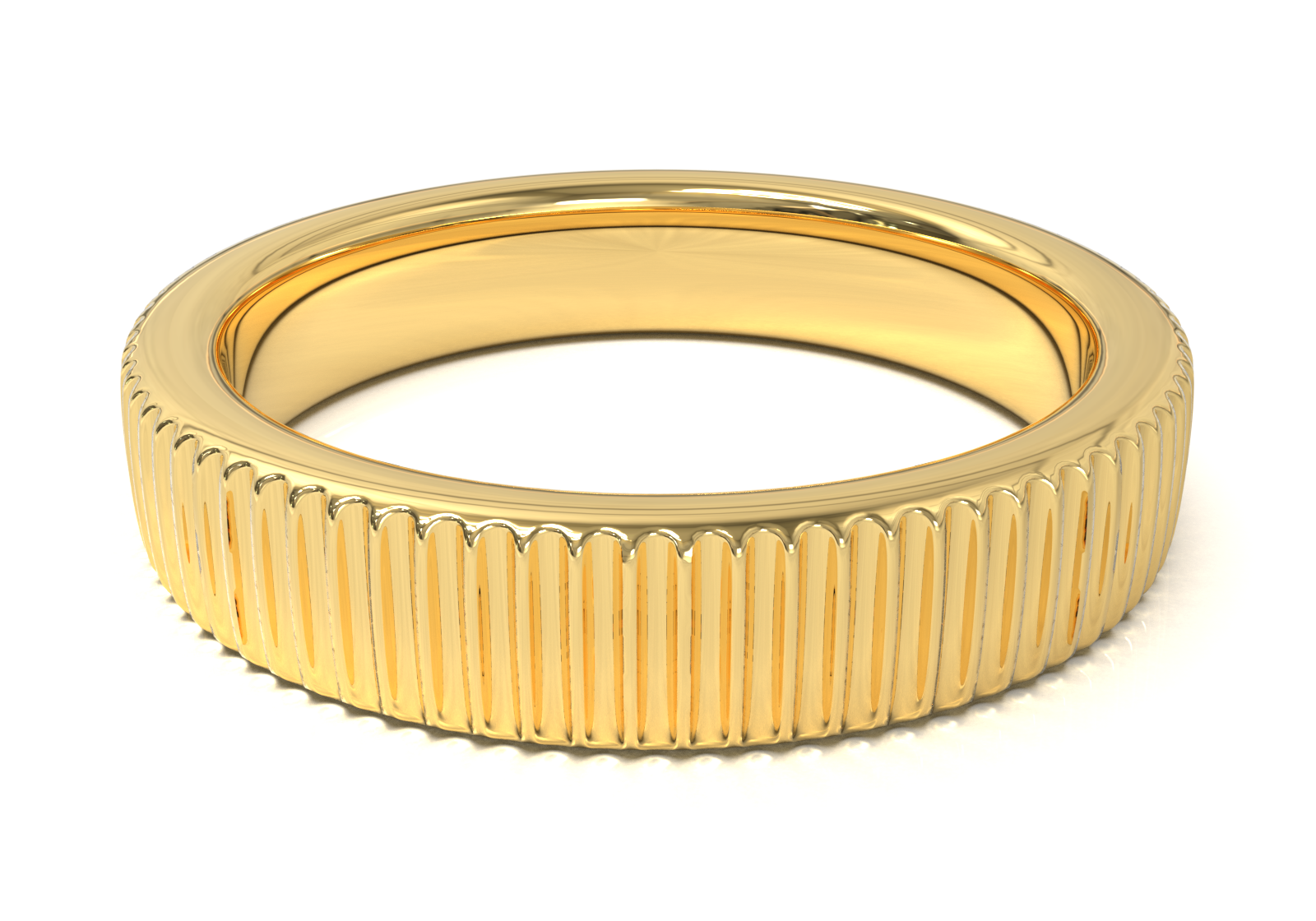 Argolla con Diseño Vertical Oro Amarillo