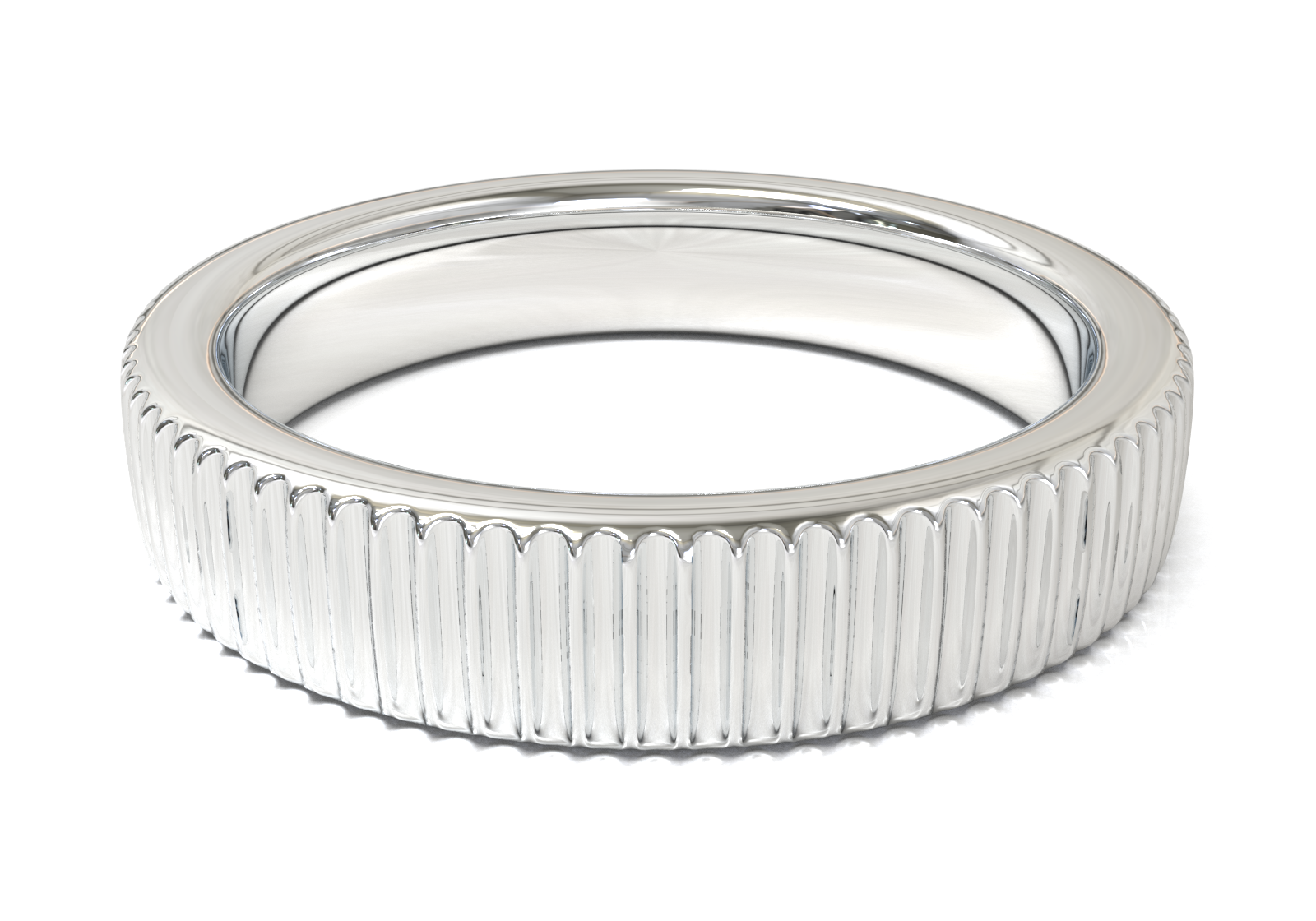 Argolla con Diseño Vertical Oro Blanco