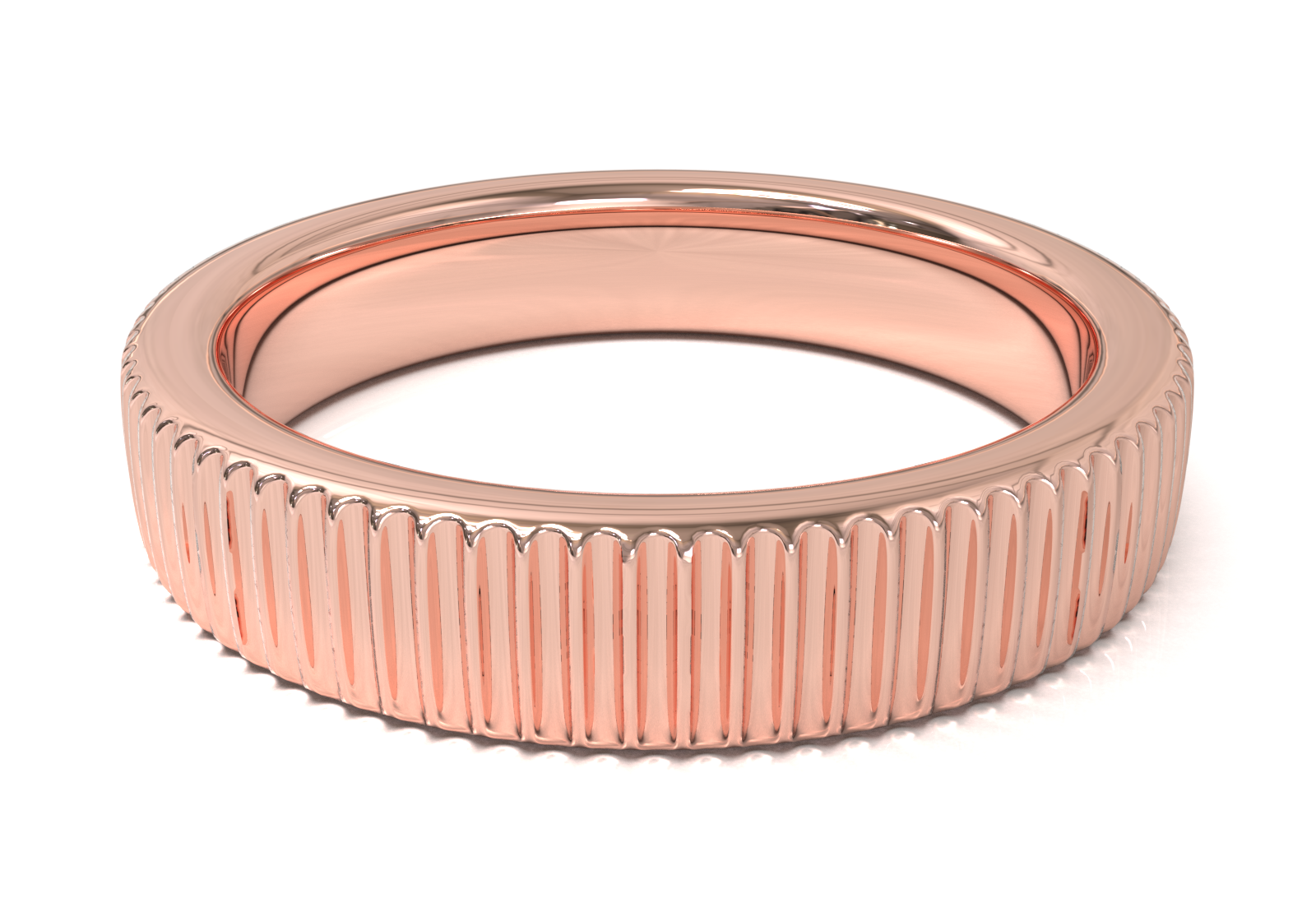 Argolla con Diseño Vertical Oro Rosa