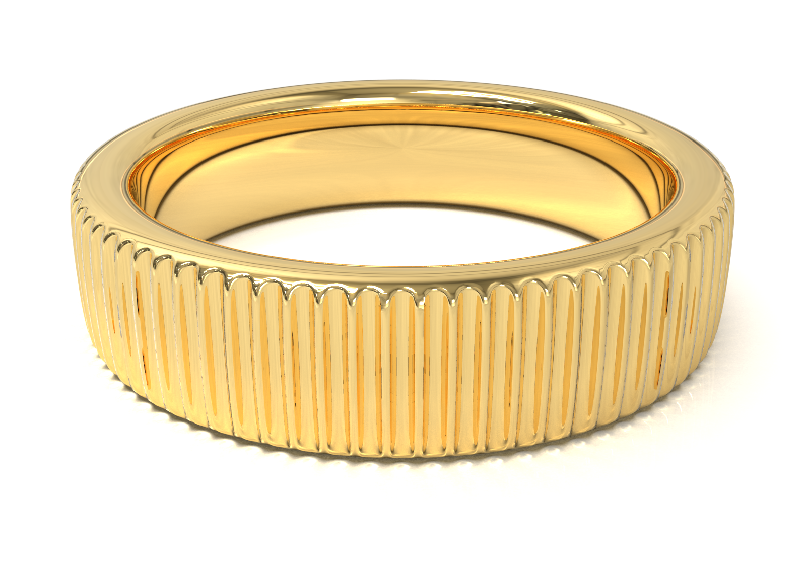 Argolla con Diseño Vertical Oro Amarillo