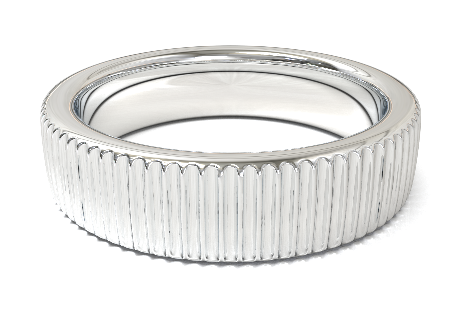 Argolla con Diseño Vertical Oro Blanco