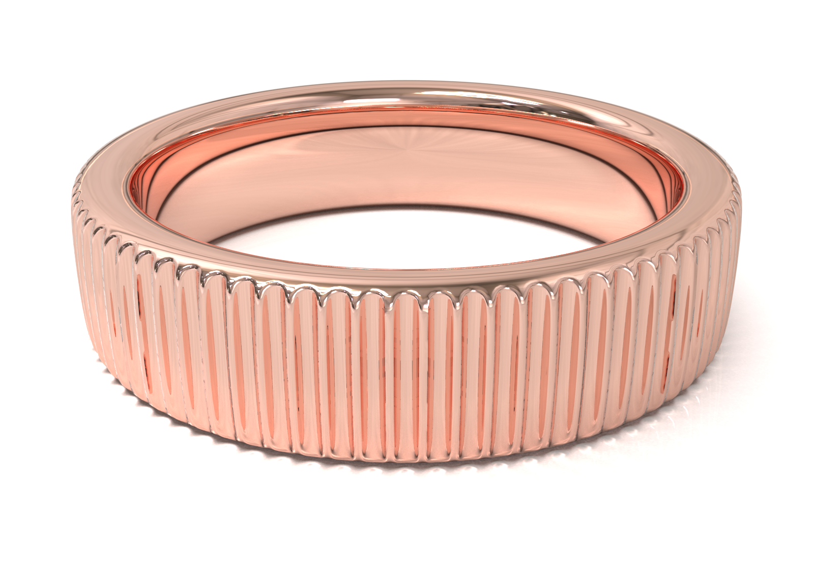 Argolla con Diseño Vertical Oro Rosa