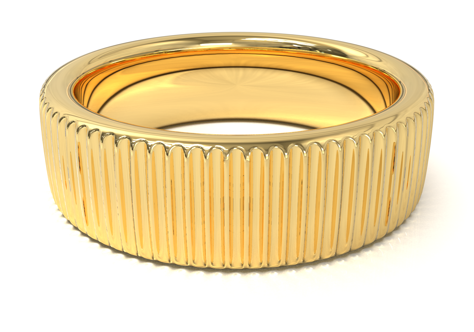 Argolla con Diseño Vertical Oro Amarillo