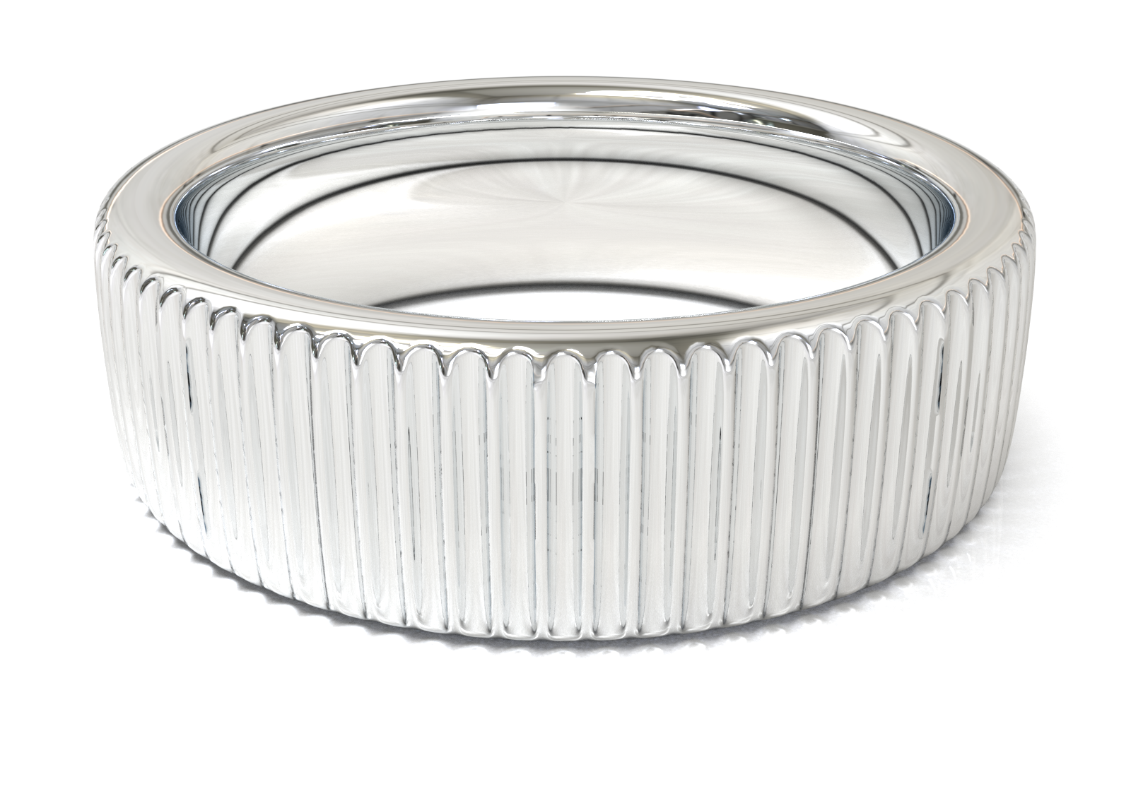 Argolla con Diseño Vertical Oro Blanco