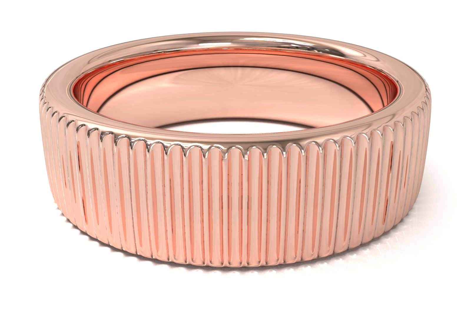 Argolla con Diseño Vertical Oro Rosa