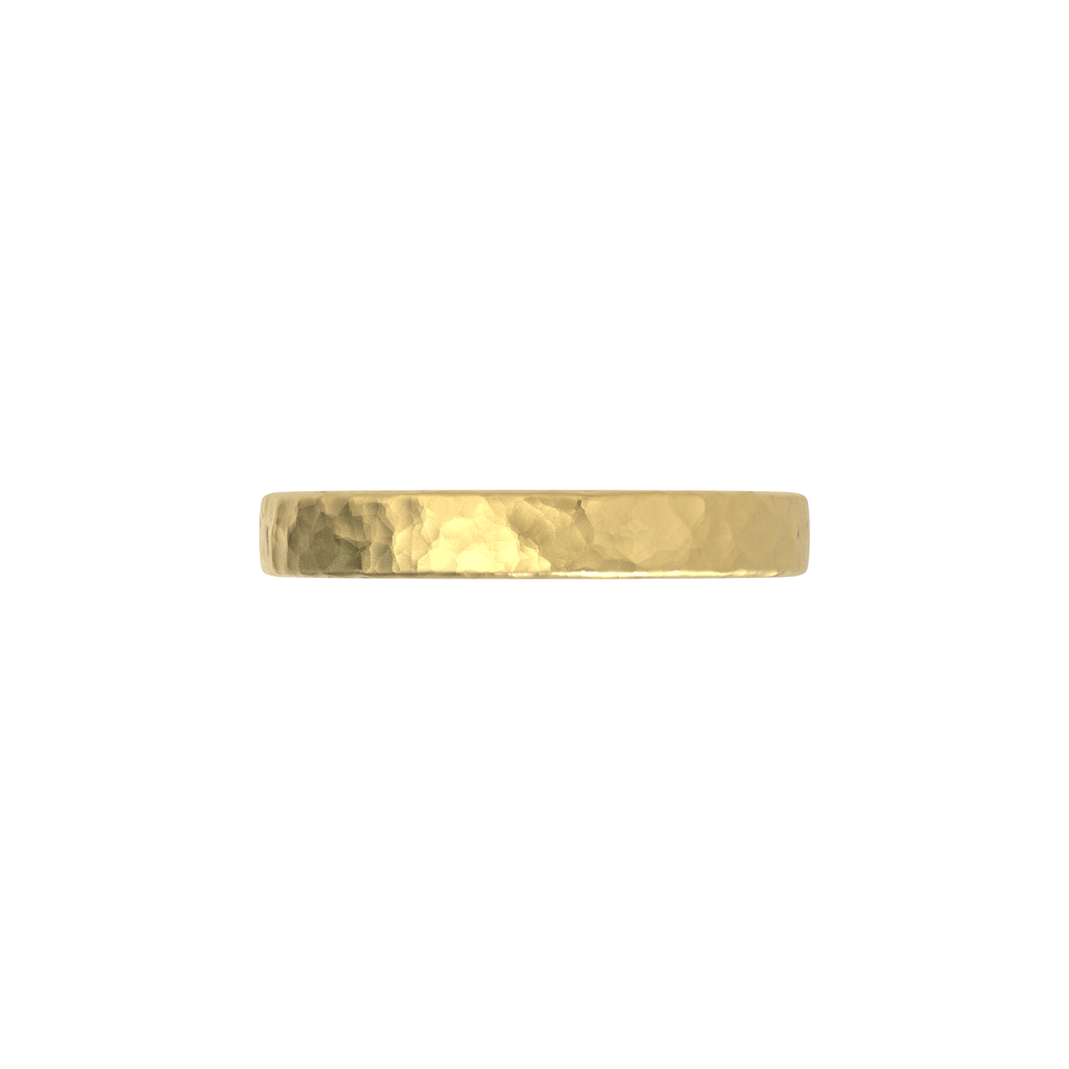 Argolla Plana Hammered Oro Amarillo