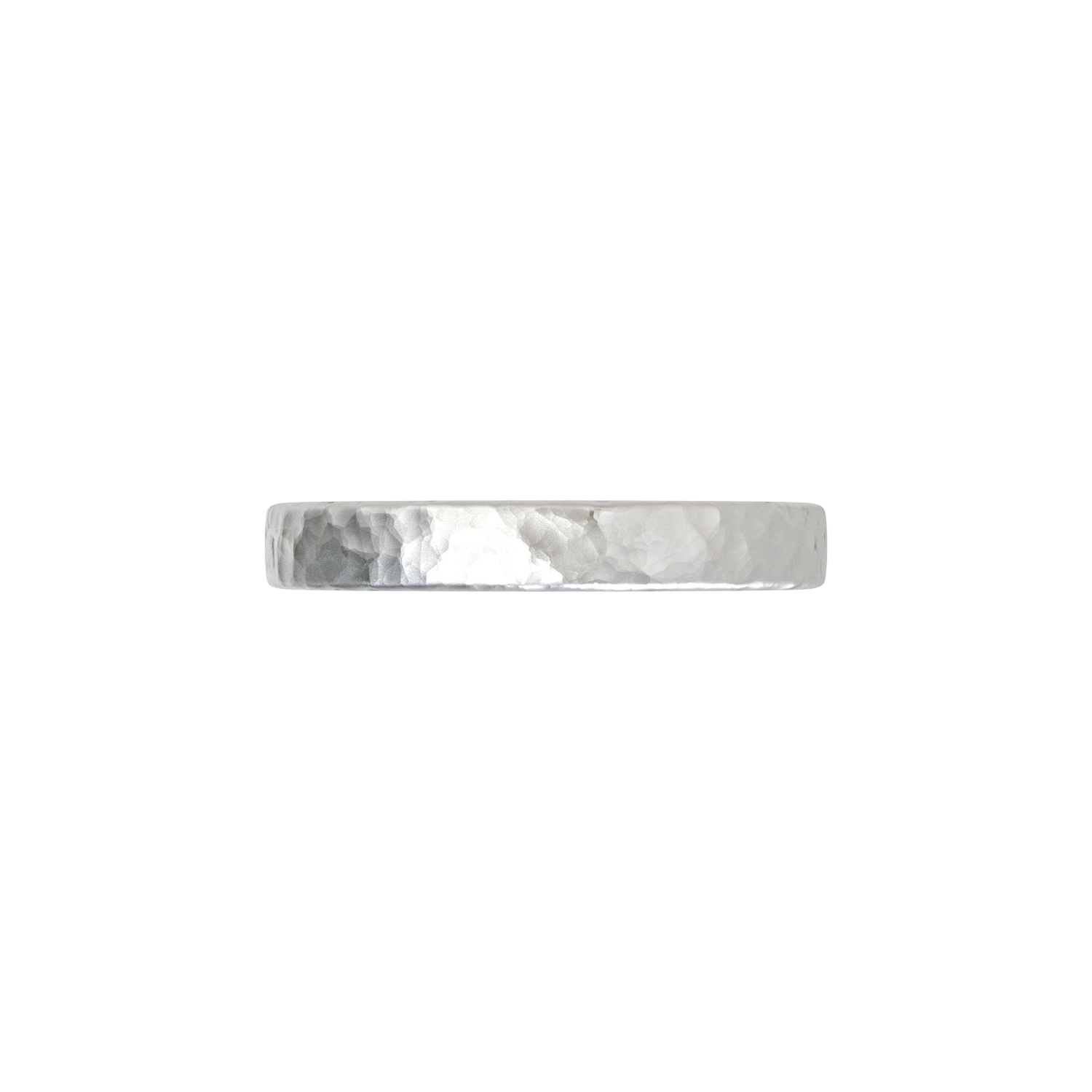 Argolla Plana Hammered Oro Blanco