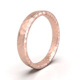 Argolla Plana Hammered Oro Rosa