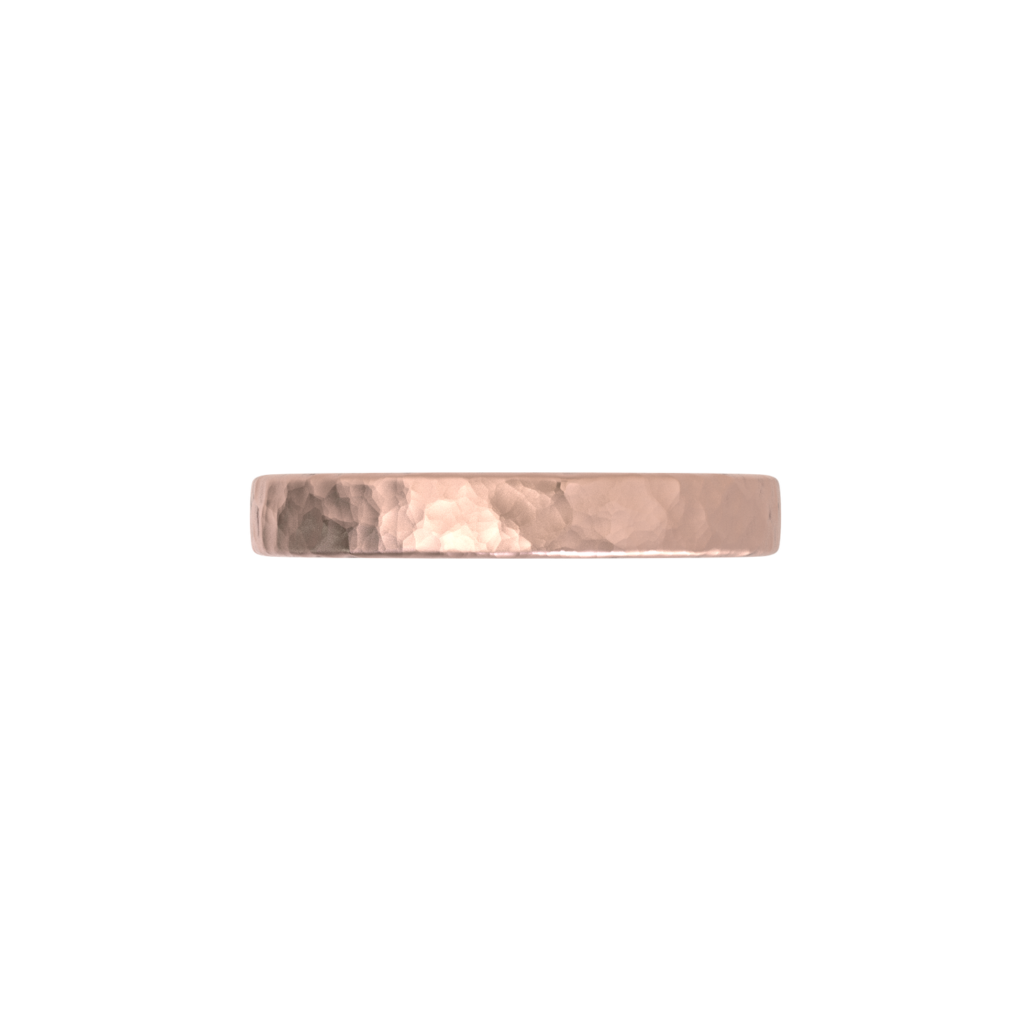 Argolla Plana Hammered Oro Rosa