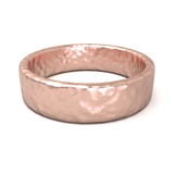 Argolla Plana Hammered Oro Rosa