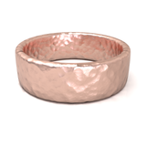 Argolla Plana Hammered Oro Rosa