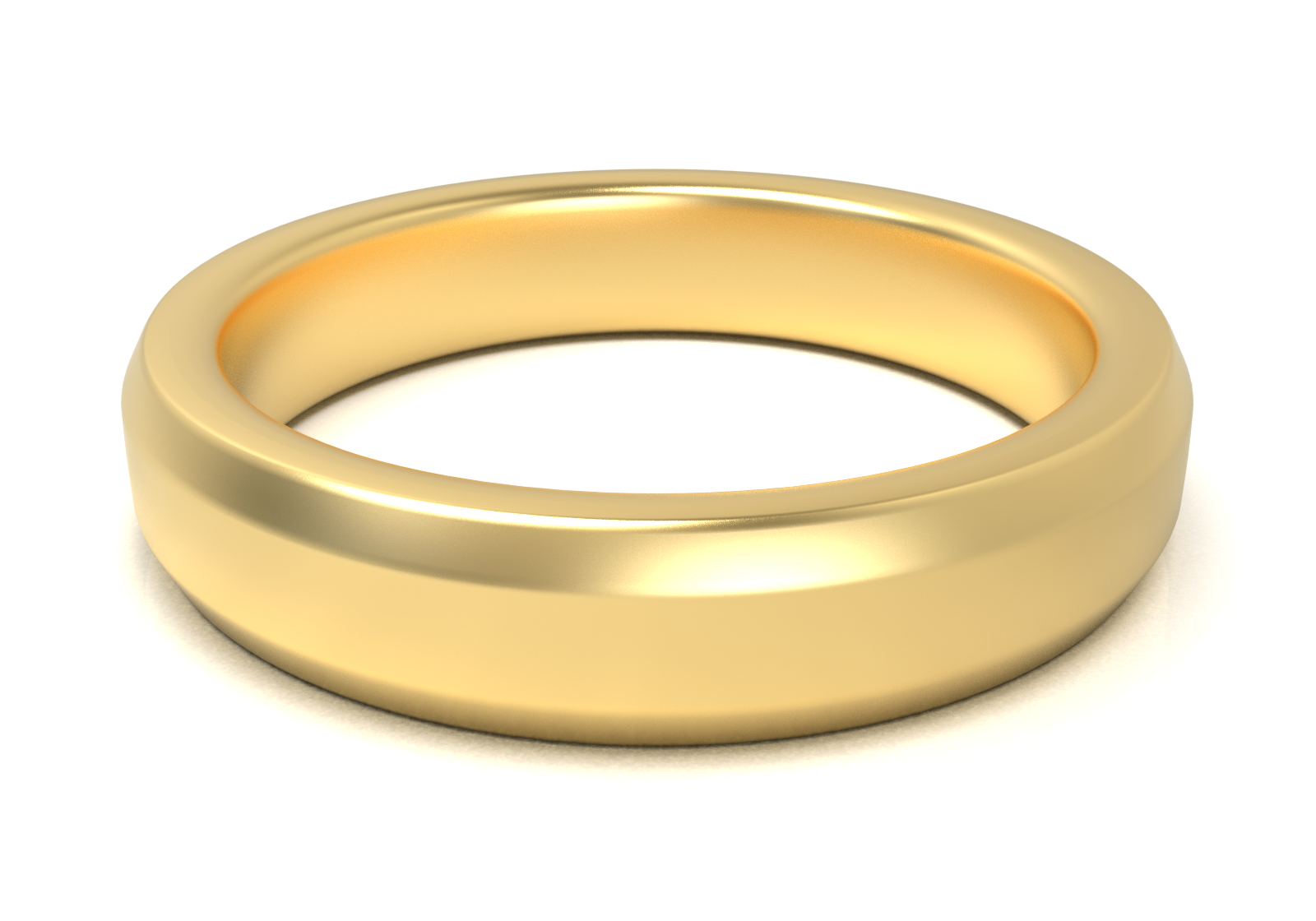 Argolla Beveled Mate Oro Amarillo