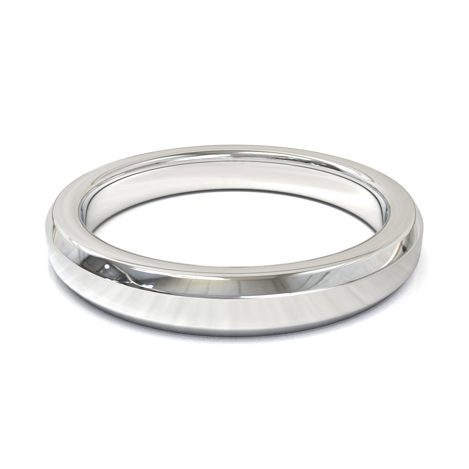 Argolla Beveled Pulida Oro Blanco