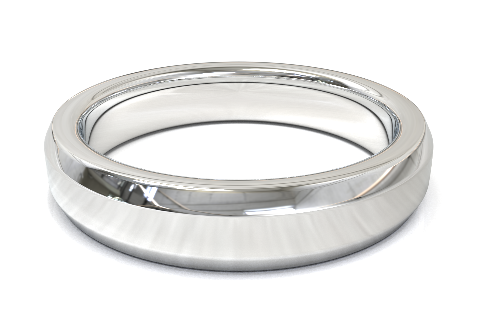 Argolla Beveled Pulida Oro Blanco