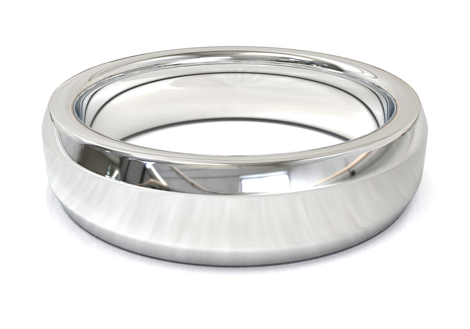 Argolla Beveled Pulida Oro Blanco