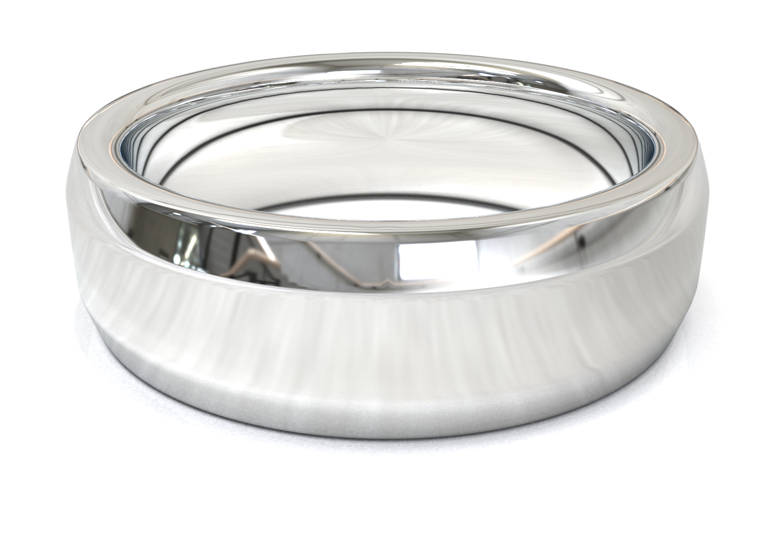 Argolla Beveled Pulida Oro Blanco