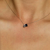 Collar Dije Toi et Moi Diamante Zafiro