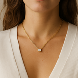 Emerald Bezel East West Paperclip