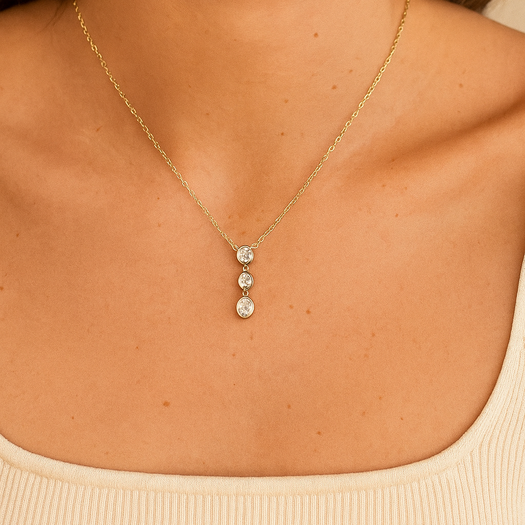 Oval Bezel Drop Necklace · 2.00 ctw