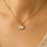 Oval Bezel East West - Ball Chain