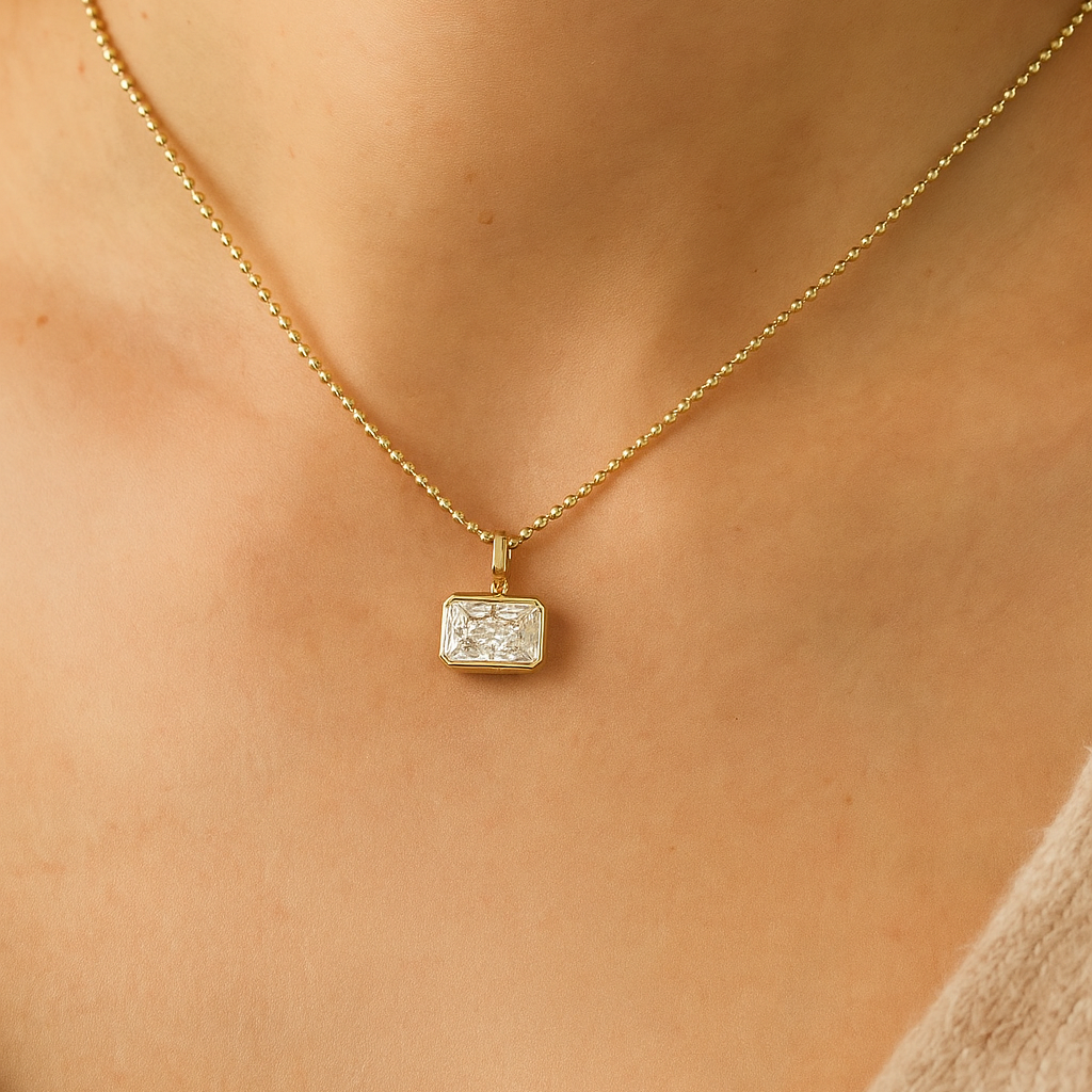 Oval Bezel East-West · Ball Chain · 1.00 ct