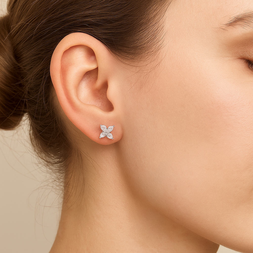 Flora Studs · 0.75 ctw