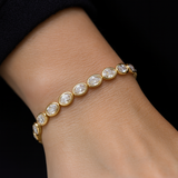 Tennis Bracelete Lab Grow - Oval Bezel East West - 10 ct