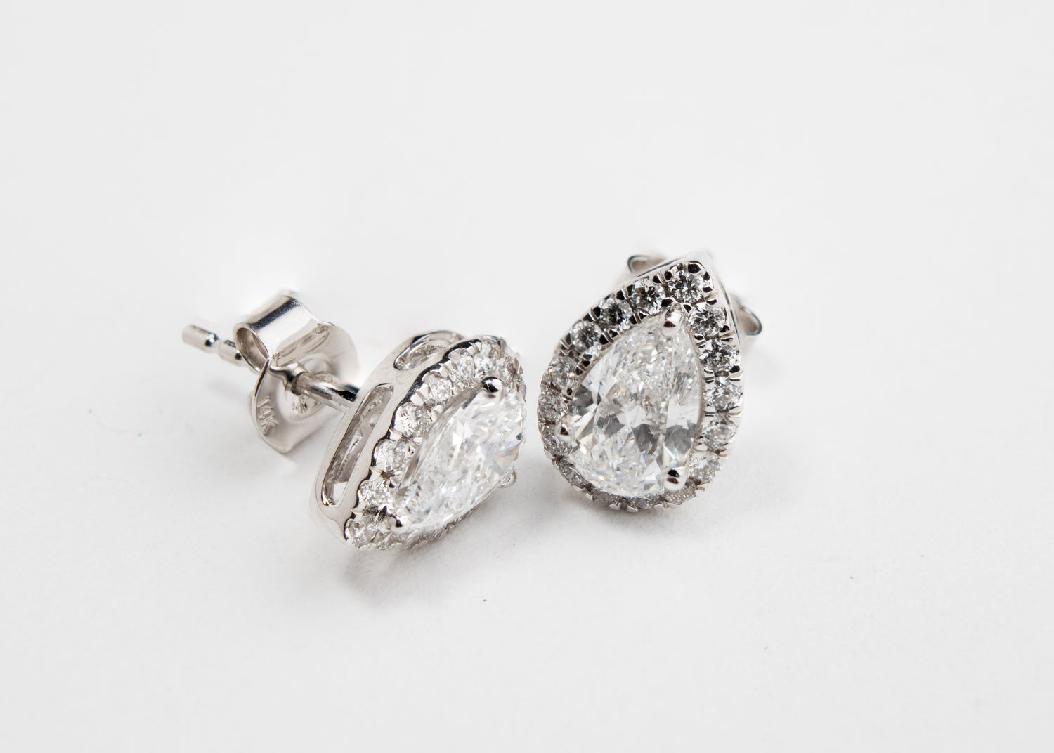 Pear Studs with Halo