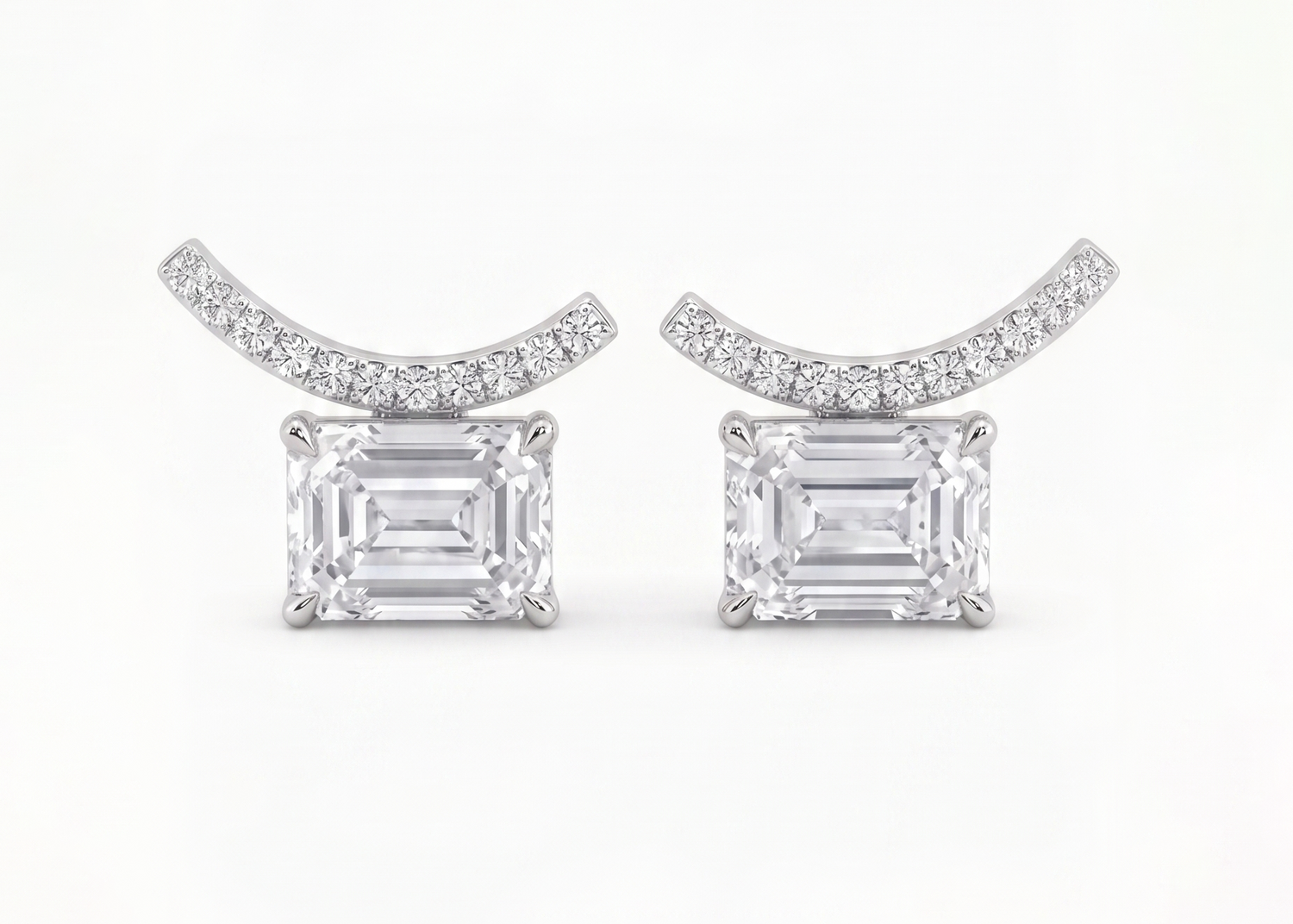 Curve studs con emerald