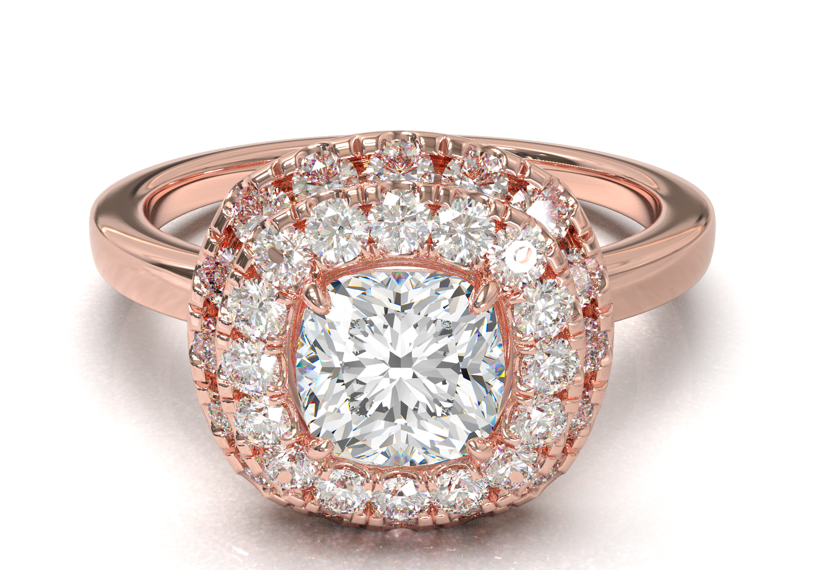 Rose Gold Double Halo Frame