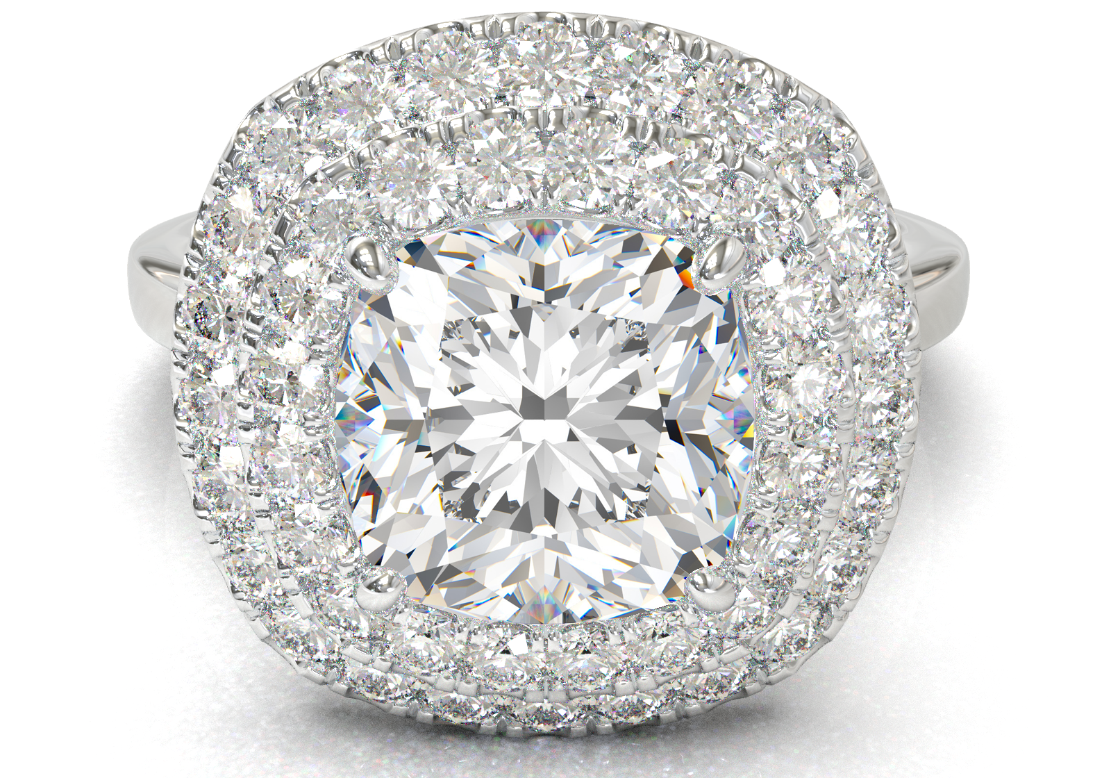 White Gold Double Halo Frame