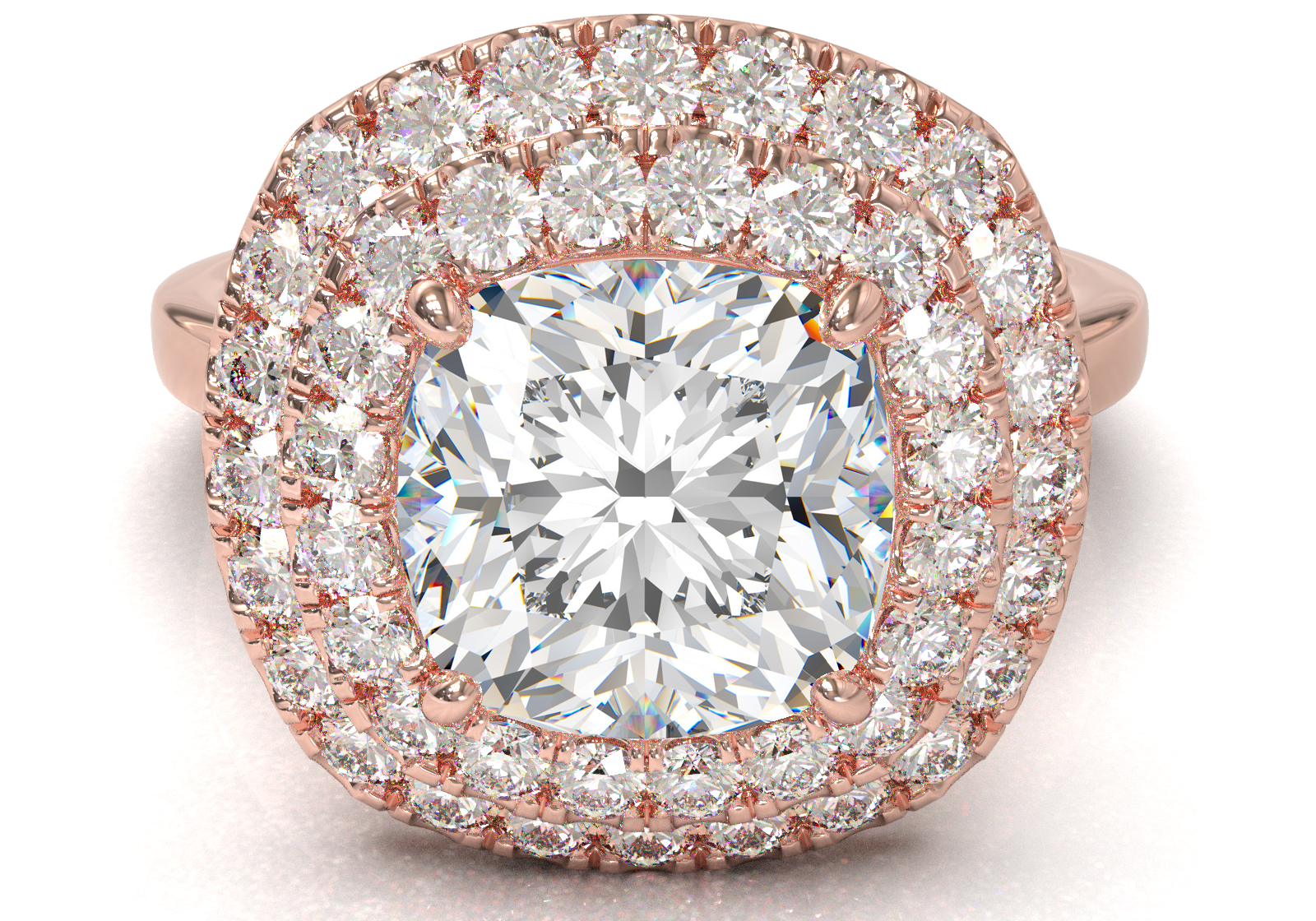 Rose Gold Double Halo Frame