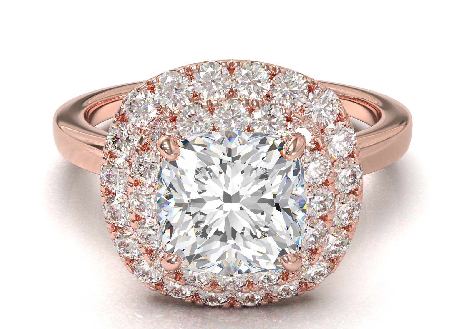 Rose Gold Double Halo Frame