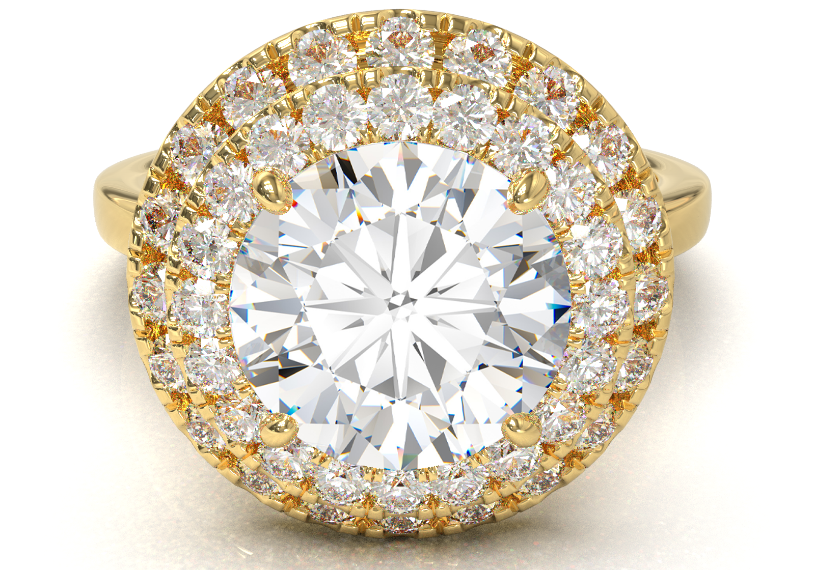 Yellow Gold Double Halo Frame