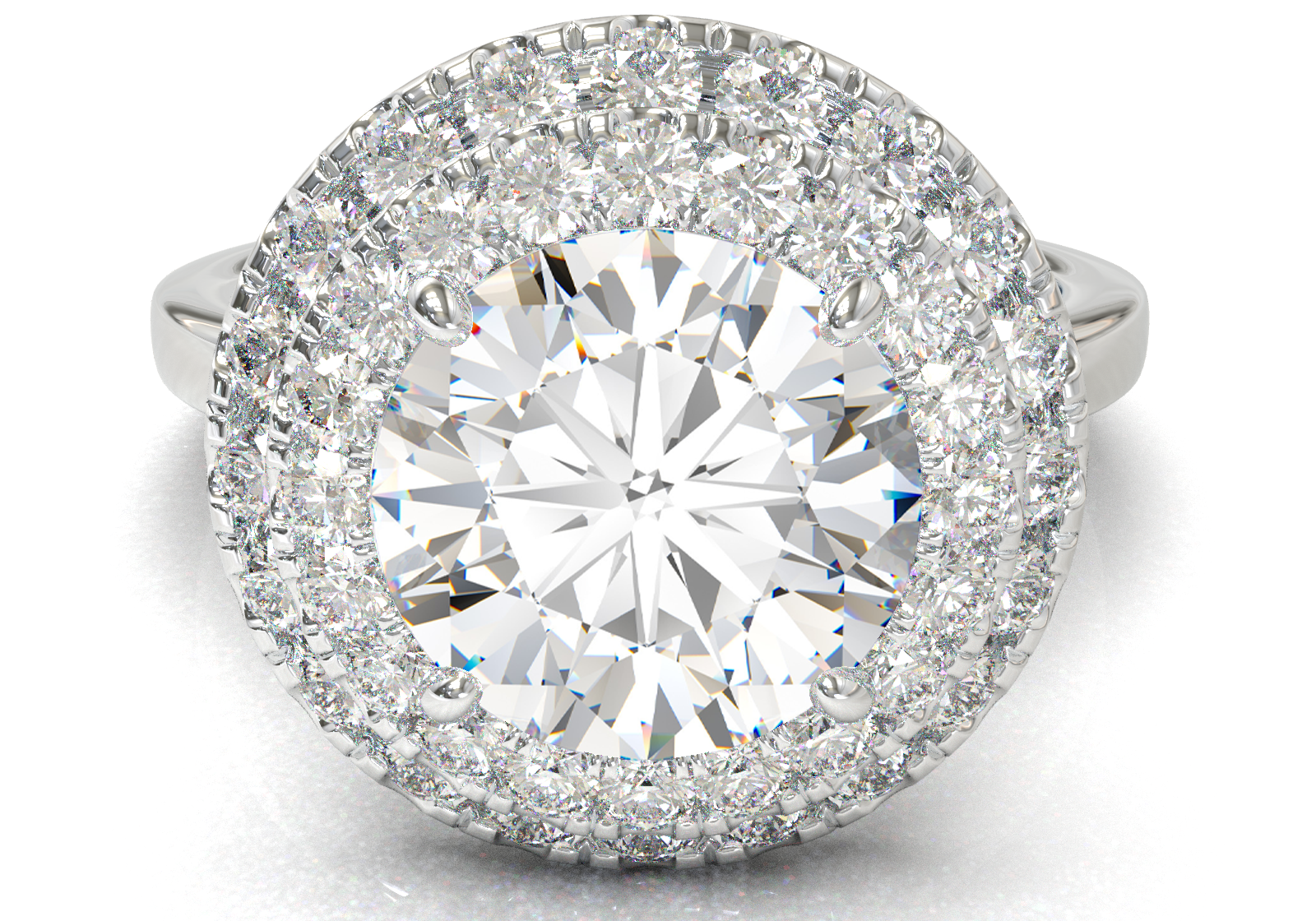 White Gold Double Halo Frame