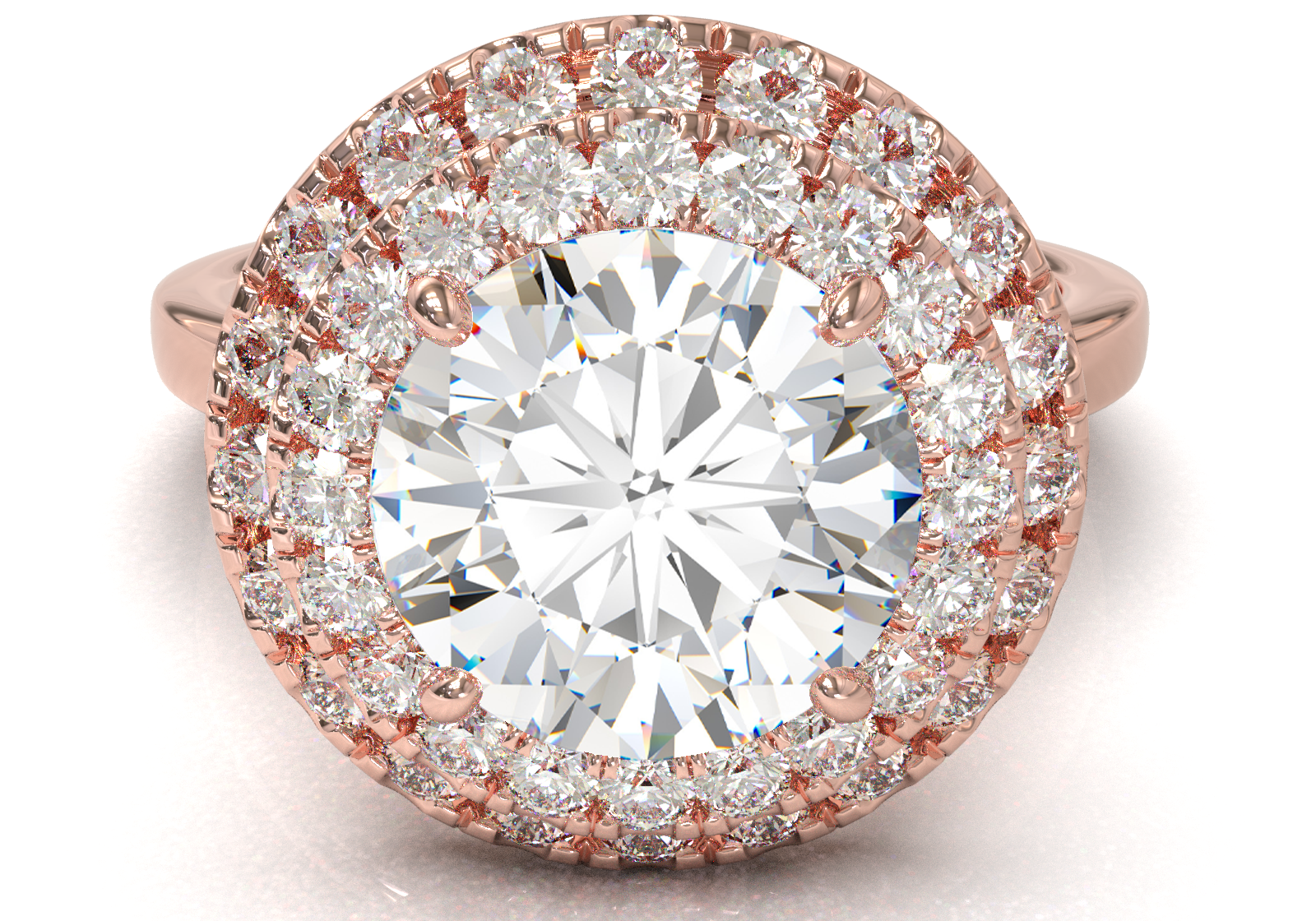 Rose Gold Double Halo Frame