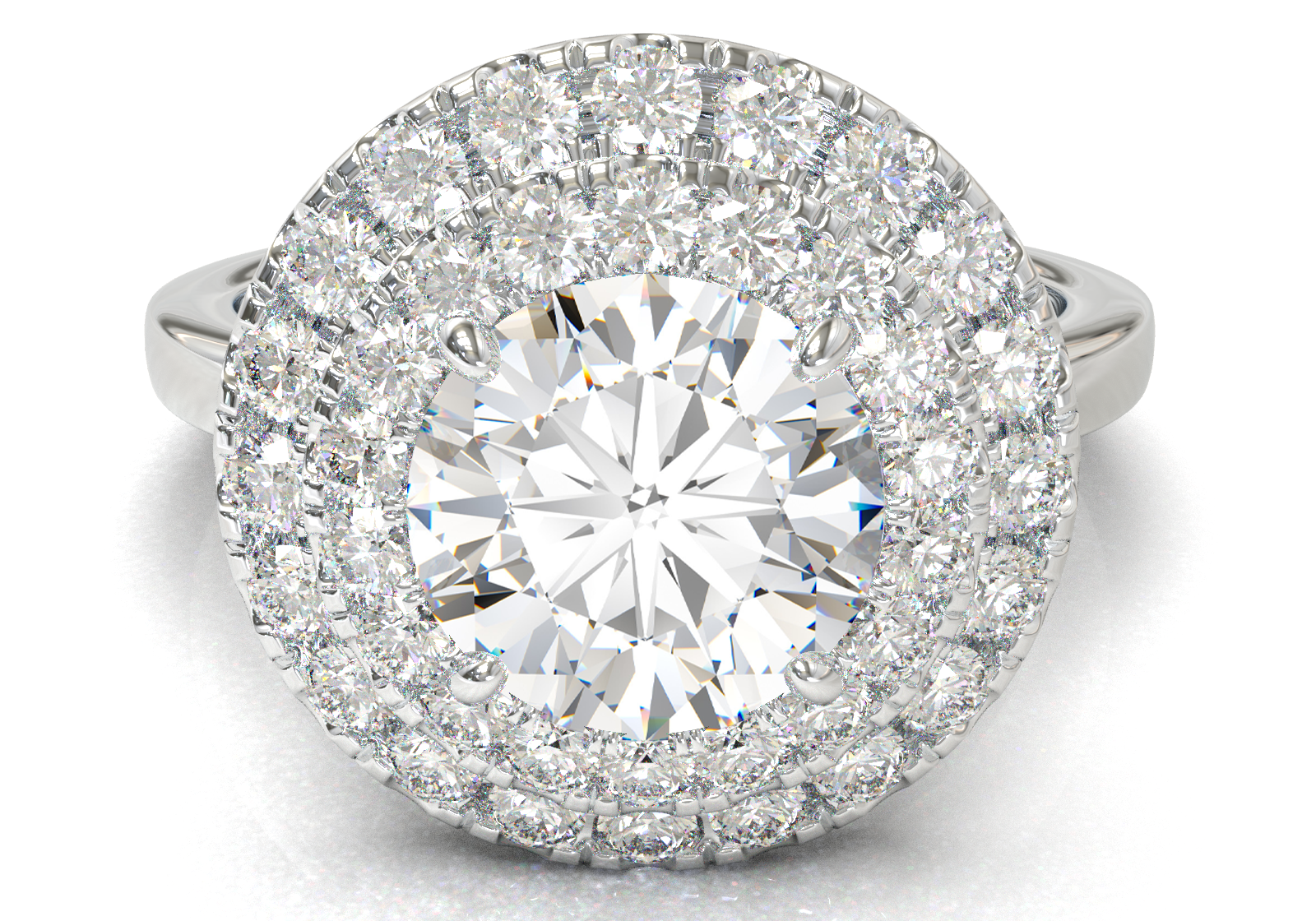 White Gold Double Halo Frame