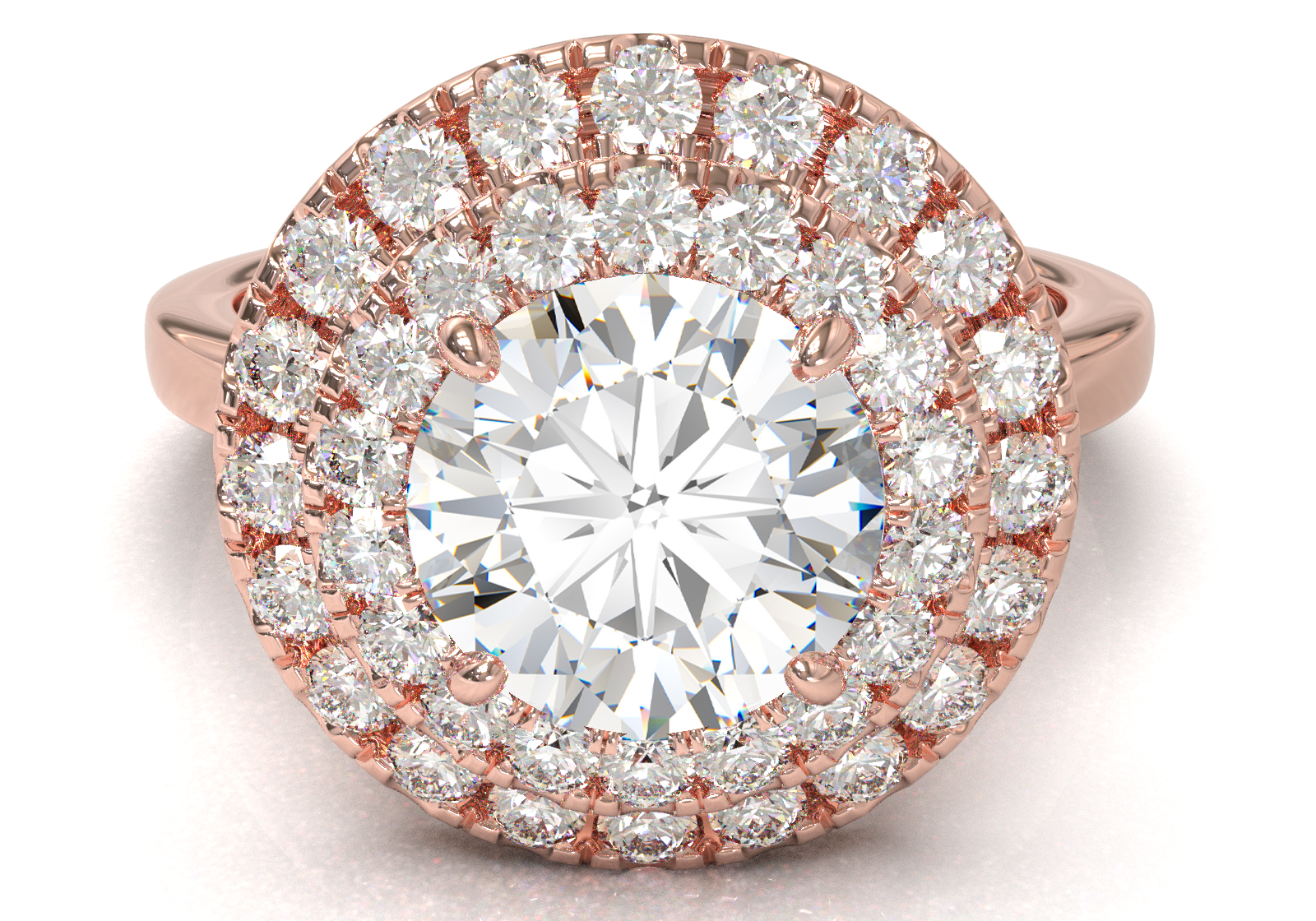 Rose Gold Double Halo Frame