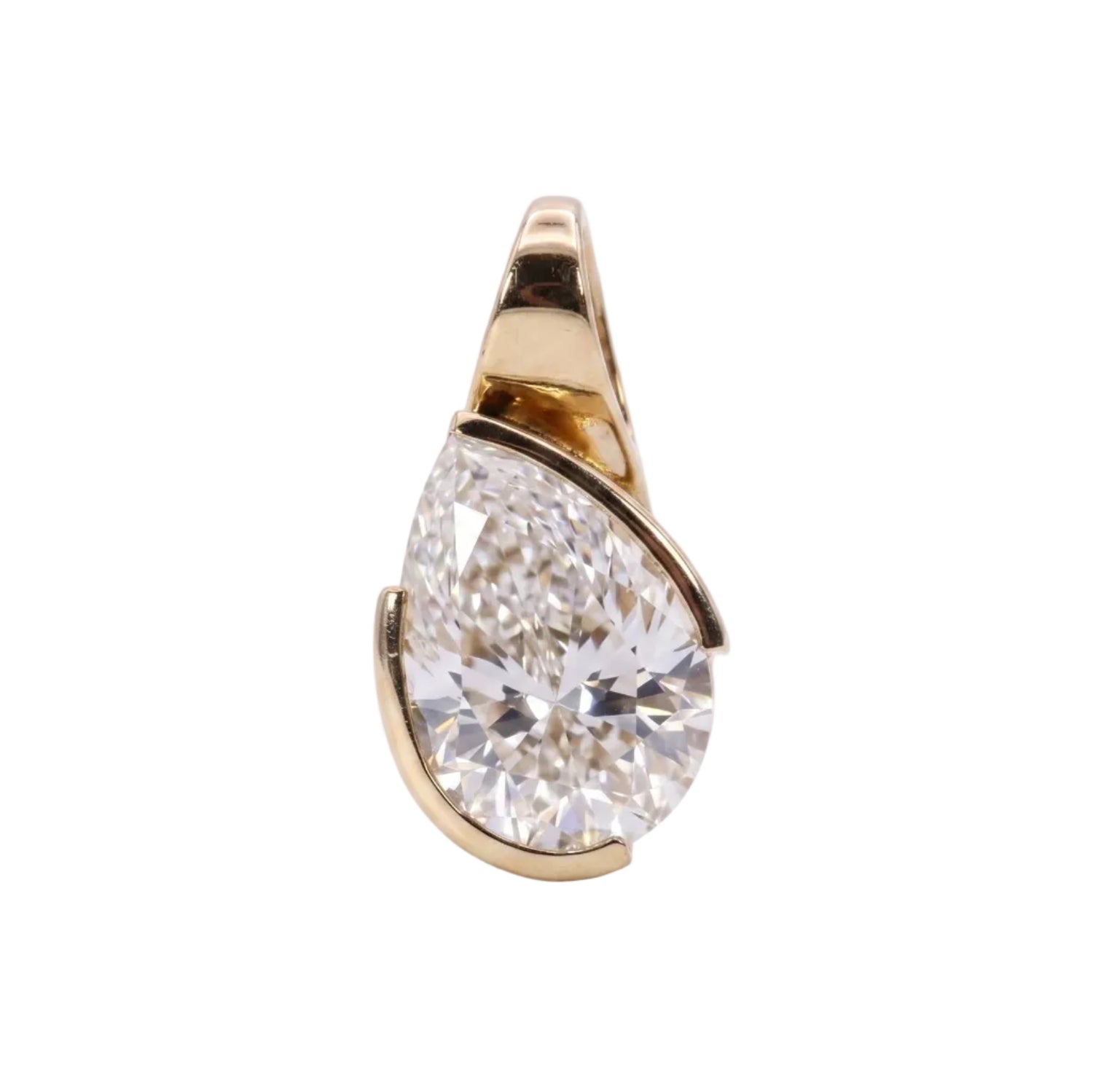 Tilted Pear Half Bezel Charm