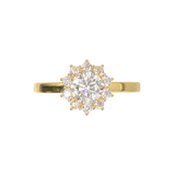 Halo Flower Frame 0.02 Yellow Gold